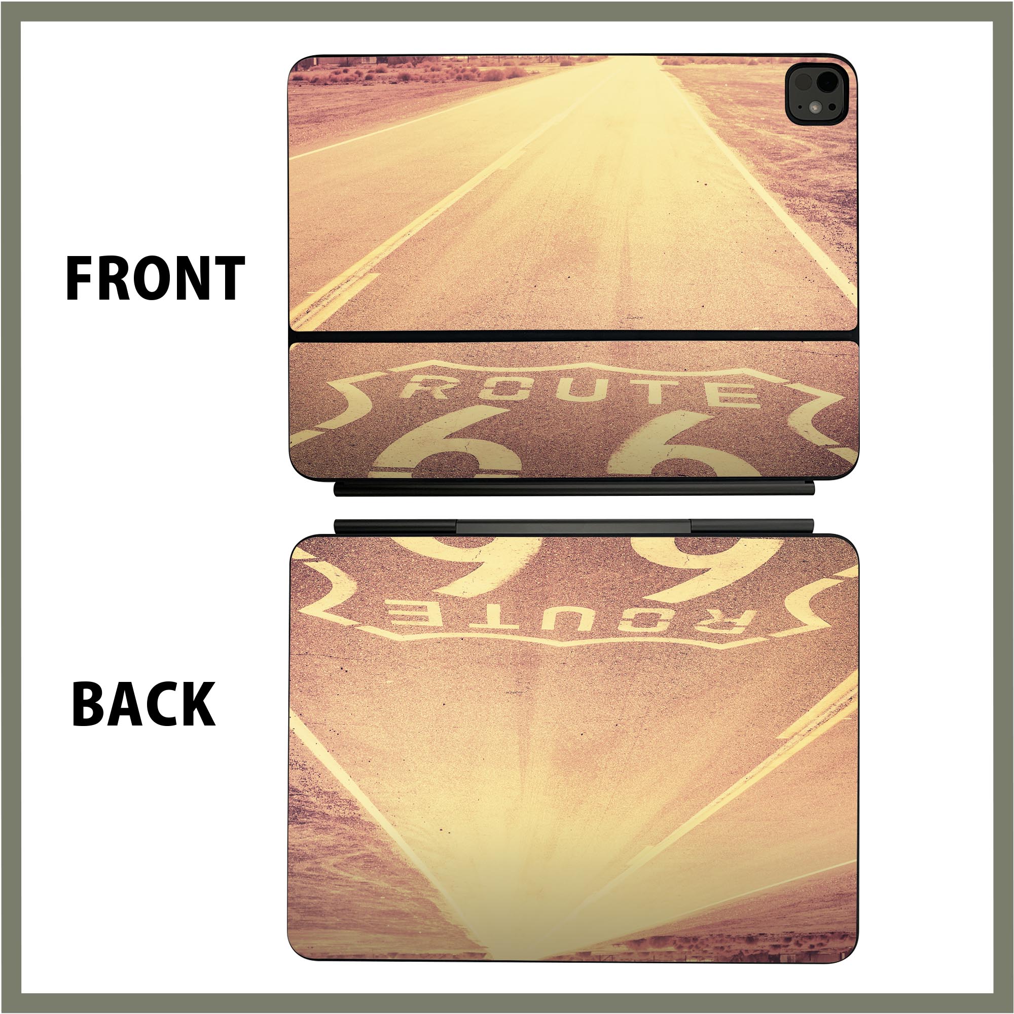 マジックキーボード 用 スキンシール 11インチ 13インチ iPad Pro11(M4) iPad Pro13(M4)用 2024年発売 第5世代 Magic Keyboard 対応 前面 背面 保護シール 人気 写真　風景　道 011320