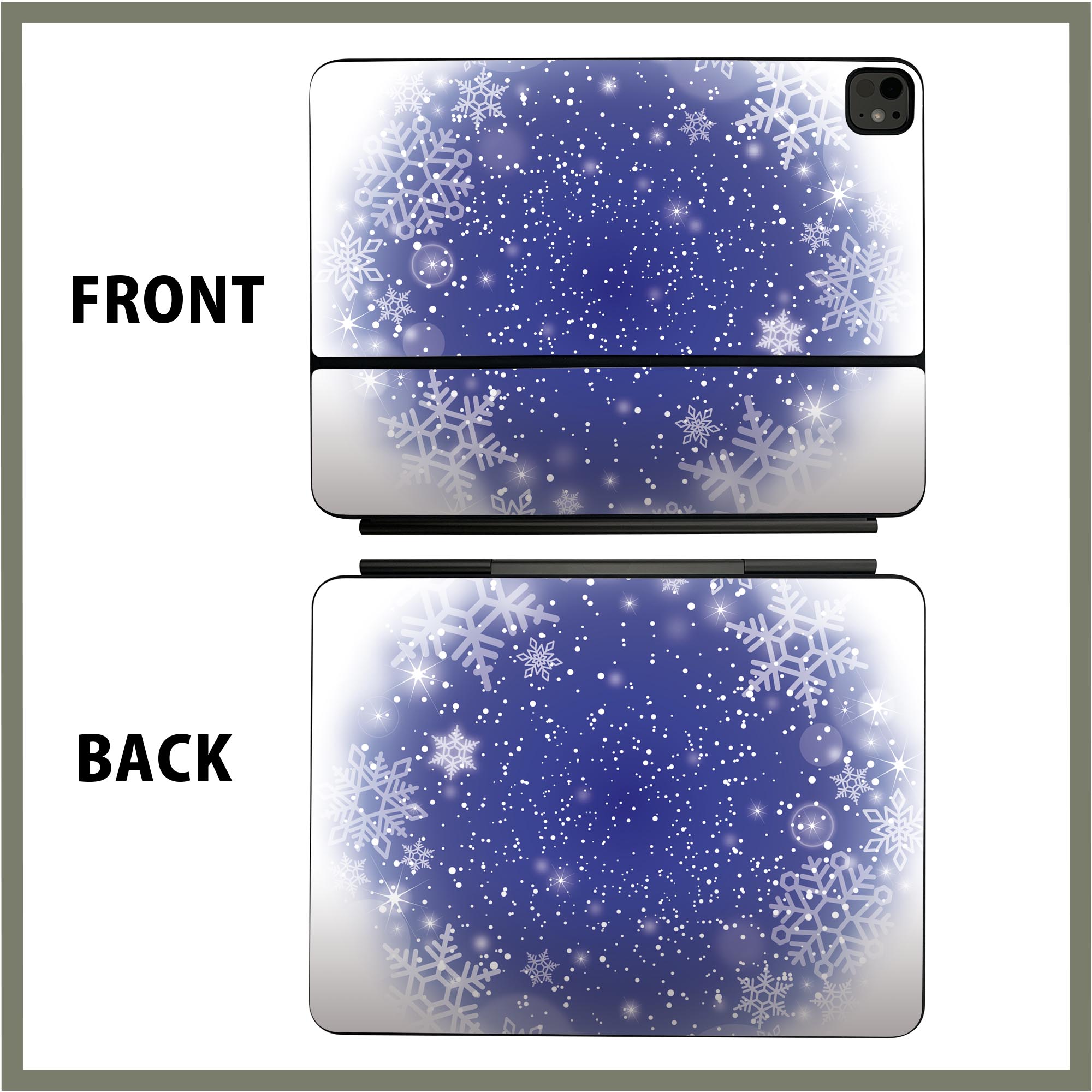 マジックキーボード 用 スキンシール 11インチ 13インチ iPad Pro11(M4) iPad Pro13(M4)用 2024年発売 第5世代 Magic Keyboard 対応 前面 背面 保護シール 人気 空　夜空　雪 012805