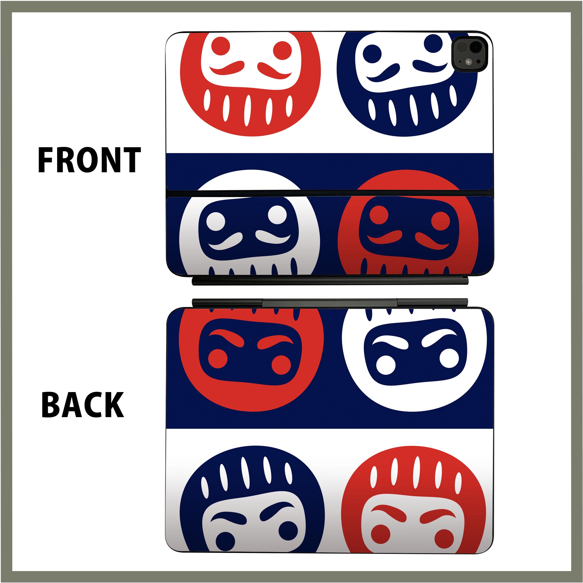 マジックキーボード 用 スキンシール 11インチ 13インチ iPad Pro11(M4) iPad Pro13(M4)用 2024年発売 第5世代 Magic Keyboard 対応 前面 背面 保護シール 人気 だるま　商売?盛 013214