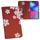 SO-04H Xperia X Performance エクスペリア X パフォーマンス so04h docomo ドコモ 両面プリント 裏表 内側 内面 スマホ カバー レザー ケース 手帳タイプ フリップ ダイアリー 二つ折り 革 フルデザイン 000081 赤 桜 和柄