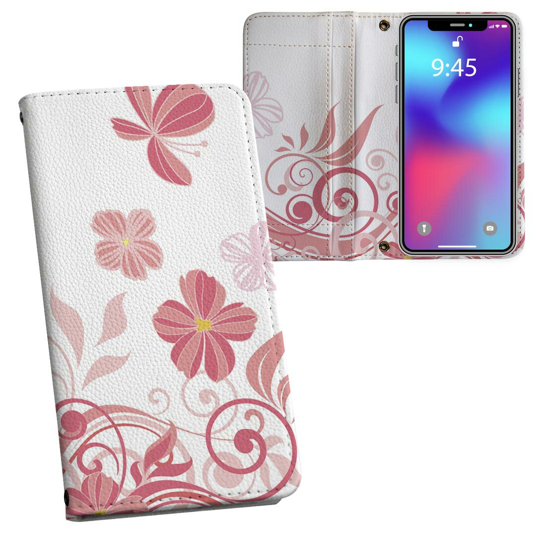 iPhone11 Pro Max 6.5インチ 専用 iphone11pronax アイフォン softbank docomo au 両面プリント 裏表 内側 内面 スマホ カバー レザー ケース 手帳タイプ フリップ ダイアリー 二つ折り 革 フルデザイン 001972 フラワー 花　フラワー　ピンク