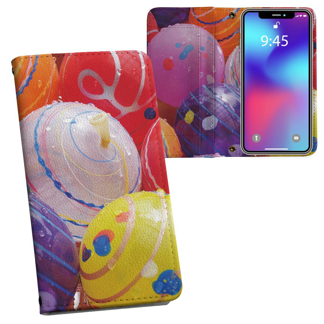 商品特徴・シームレスな両面フルデザイン、開いた時も内側のデザインが楽しめます・素材には高品質の人工革を貼った、しっかり厚みのあるタイプ・内側にはスマホを装着するケースが付属・機種専用のカメラホール仕様でケースを装着したままの撮影が可能・ワン...