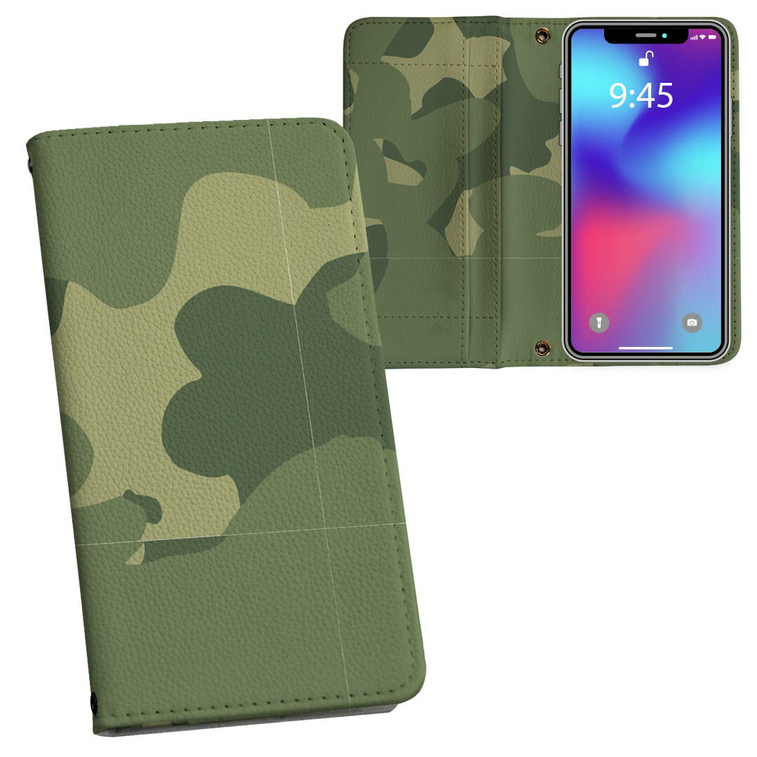 iPhone11 Pro Max 6.5インチ 専用 iphone11pronax アイフォン softbank docomo au 両面プリント 裏表 内側 内面 スマホ カバー レザー ケース 手帳タイプ フリップ ダイアリー 二つ折り 革 フルデザイン 003859 チェック・ボーダー 迷彩　カモフラ　模様