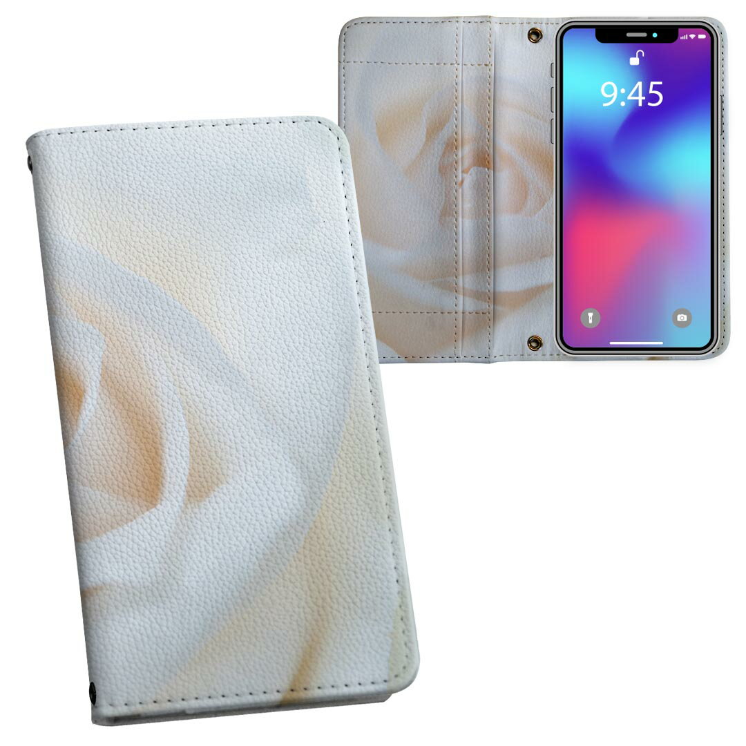 SHV39 AQUOS R アクオス R au エーユー 両面プリント 裏表 内側 内面 スマホ カバー レザー ケース 手帳タイプ フリップ ダイアリー 二つ折り 革 フルデザイン 005080 白 薔薇 写真