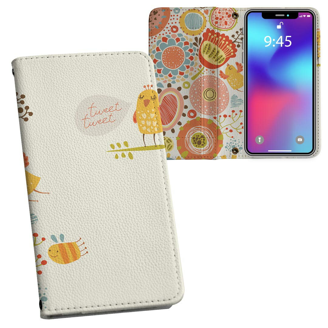 iPhone11 Pro Max 6.5インチ 専用 iphone11pronax アイフォン softbank docomo au 両面プリント 裏表 内側 内面 スマホ カバー レザー ケース 手帳タイプ フリップ ダイアリー 二つ折り 革 フルデザイン 005529 フラワー 花　イラスト　鳥