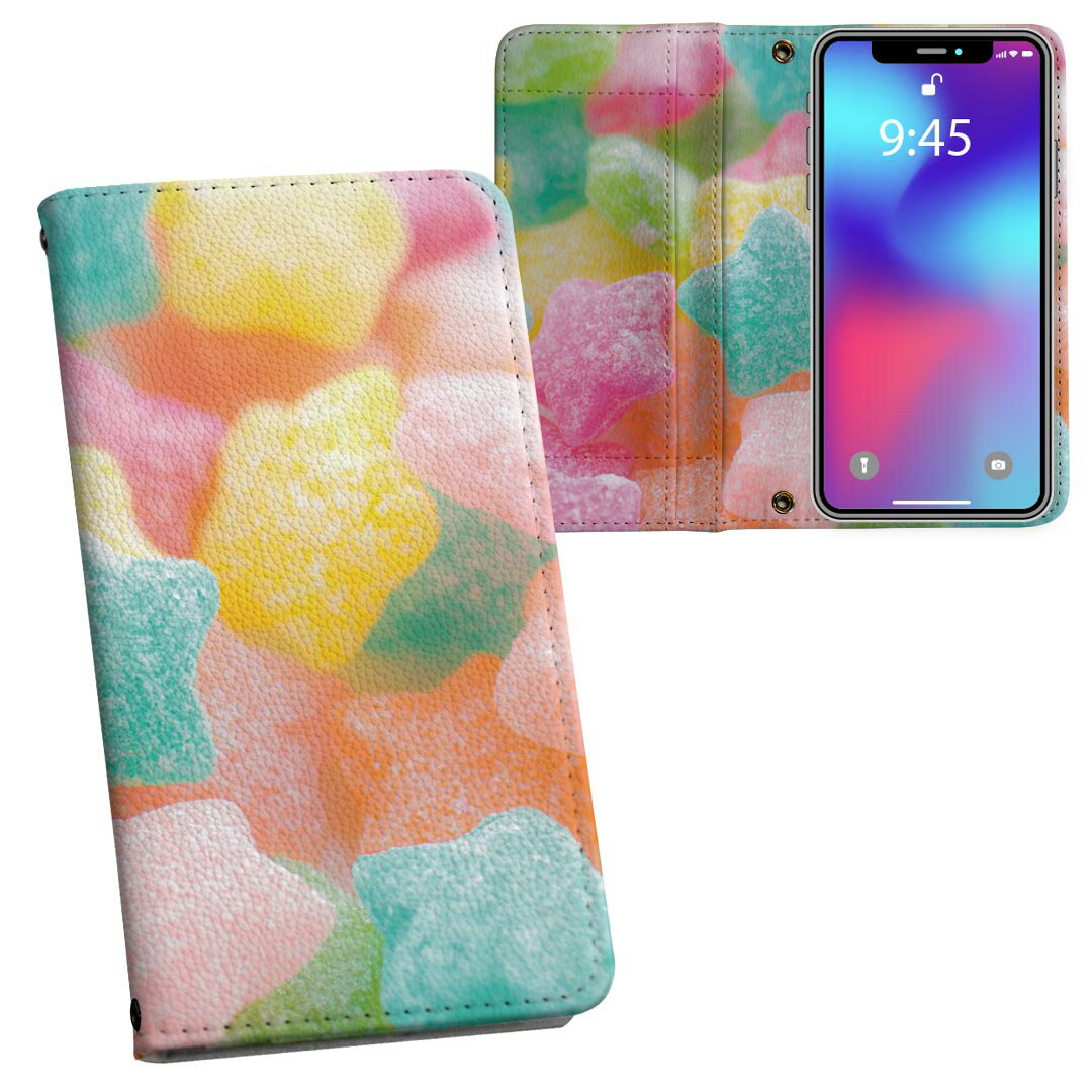 Pixel 3 Google pixel3 グーグル ピクセル3 simfree SIMフリー 手帳型 両面プリント 裏表 内側 内面 スマホ カバー レザー ケース 手帳タイプ フリップ ダイアリー 二つ折り 革 フルデザイン 005886 写真 お菓子 星