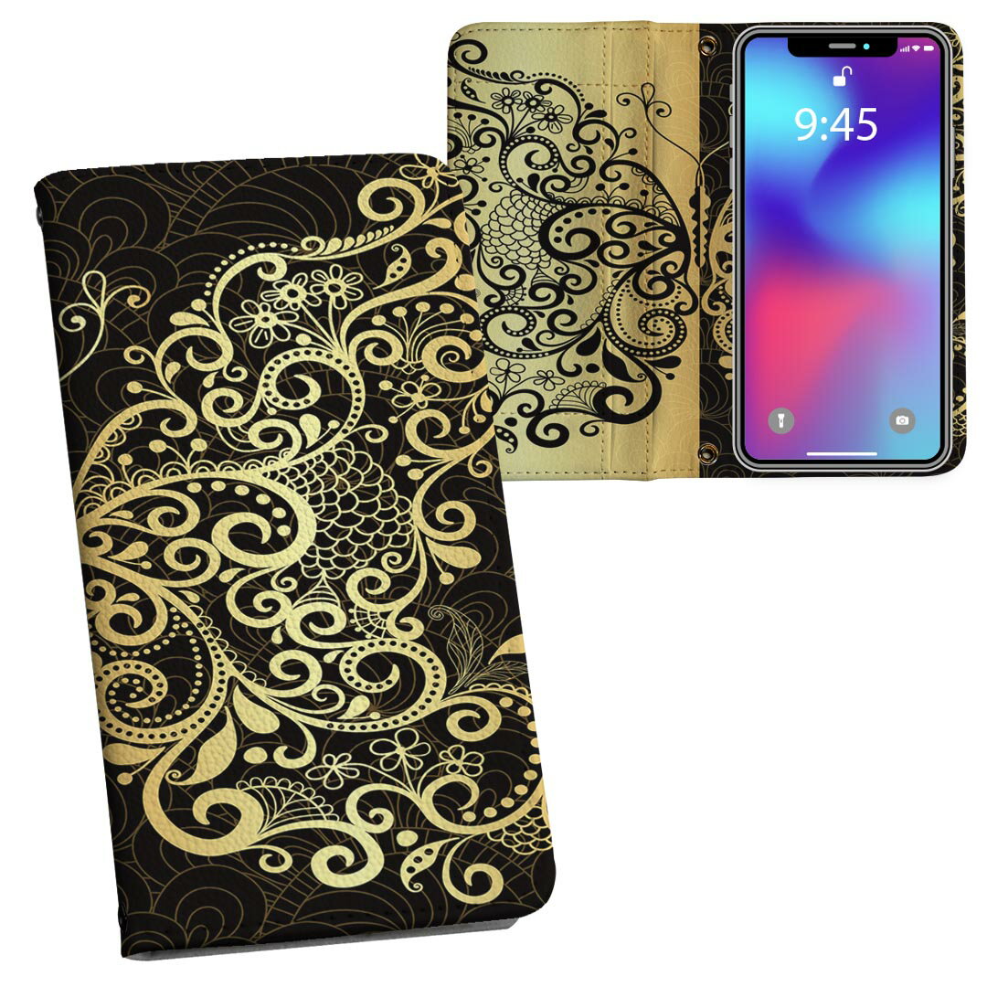 商品特徴・シームレスな両面フルデザイン、開いた時も内側のデザインが楽しめます・素材には高品質の人工革を貼った、しっかり厚みのあるタイプ・内側にはスマホを装着するケースが付属・機種専用のカメラホール仕様でケースを装着したままの撮影が可能・ワン...