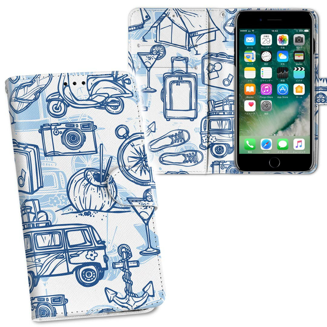 Pixel 3 Google pixel3 グーグル ピクセル3 simfree SIMフリー 手帳型 両面プリント 裏表 内側 内面 スマホ カバー レザー ケース 手帳タイプ フリップ ダイアリー 二つ折り 革 フルデザイン 008550 家　イラスト　青　ブルー　旅行　模様