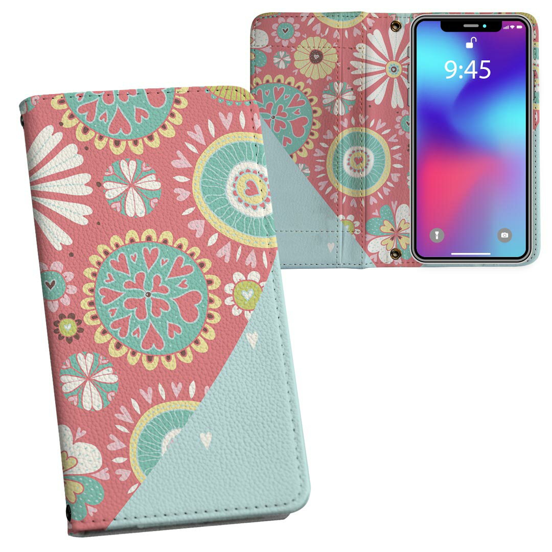 Pixel 3XL Google pixel3xl グーグル ピクセル3XL simfree SIMフリー 手帳型 両面プリント 裏表 内側 内面 スマホ カバー レザー ケース 手帳タイプ フリップ ダイアリー 二つ折り 革 フルデザイン 008848 イラスト　花　フラワー　ハート