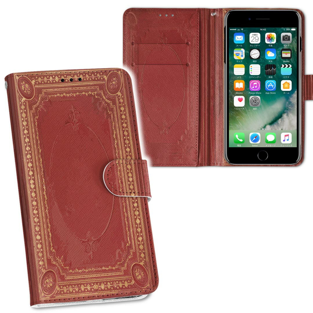iPhone11 Pro Max 6.5インチ 専用 iphone11pronax アイフォン softbank docomo au 両面プリント 裏表 内側 内面 スマホ カバー レザー ケース 手帳タイプ フリップ ダイアリー 二つ折り 革 フルデザイン 010280 レトロ　赤　模様