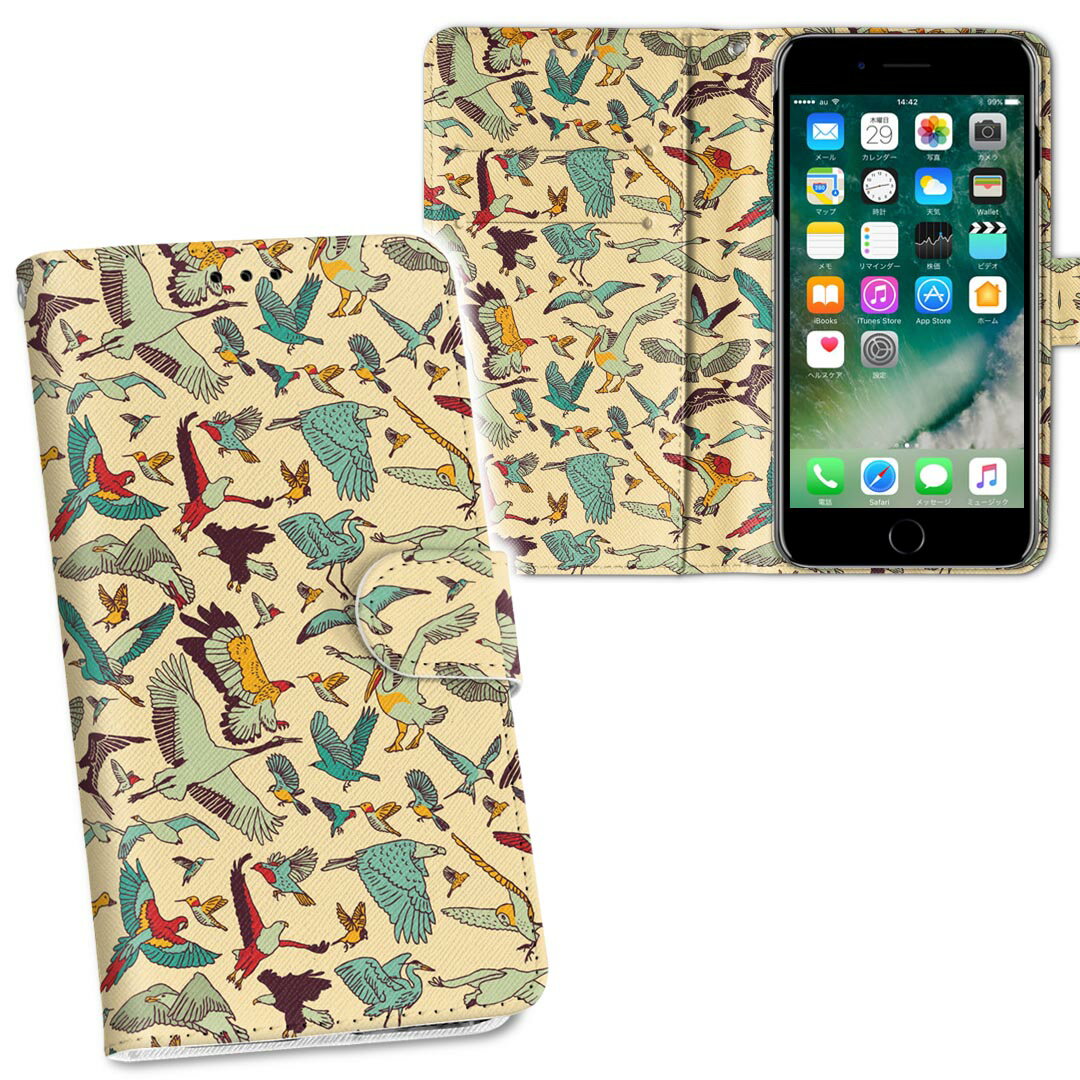 商品特徴・シームレスな両面フルデザイン、開いた時も内側のデザインが楽しめます・素材には高品質の人工革を貼った、しっかり厚みのあるタイプ・内側にはスマホを装着するケースが付属・機種専用のカメラホール仕様でケースを装着したままの撮影が可能・ワンセグや動画の視聴に便利な横置きスタンド機能・ICカードなどを2枚まで収納できるカードスロット＆ポケット付き・マグネットフリップで開け閉めカンタン注意事項商品画像はサンプルイメージですので、ご覧の環境によっては多少色味に違いを感じる場合がございます。イメージと違った、モニターと色味が異なるという理由での交換や返金はご対応出来かねます。カバーのみの販売で本体は付属しません。ケース装着のまま充電可能ですが、卓上ホルダでの充電は仕様上対象外となります。また、充電ケーブルの差し込み口の位置によっては外側カバーを開く必要があります。こちらは無地のレザーにデザインをプリントした商品で、デコなどの加工はございません。凹凸や光沢があるように見えたり布地や金属を素材にしたように見える商品もありますが、デザインの図版によるものです。撮影時にカバーが映り込む恐れがあるため、カメラ用の穴は若干大きめに開けています。カメラ穴の位置にわずかなズレが生じる場合がございます。また印刷時に微妙な画像のズレが生じる場合がございます。製作後、すぐに梱包・発送していますため、インク独特の匂いが残る場合があります。こちらは自然と薄まりますが、気になる方は風通しの良い場所で数日保管してください。ご注文後に1点1点制作する受注生産品のため、不良品以外のご返品や交換は固くお断り致します。機種の選択間違いも保証対象外となりますため、ご注文の際は必ず機種をご確認下さい。発送について完全受注生産のハンドメイド商品となりますので、既製品と比べて発送までお時間を頂いています。 基本的に決済確認後、通常で3営業日程度、最大で10営業日程度での発送となります。繁忙期や休業日明けの場合はさらに時間がかかる場合があります。 その際には別途メールにてご連絡致します。メール便の場合、発送日から到着までに2−4日ほどかかる場合が多く、紛失などの保障もご対応できかねます。あらかじめご了承下さい。