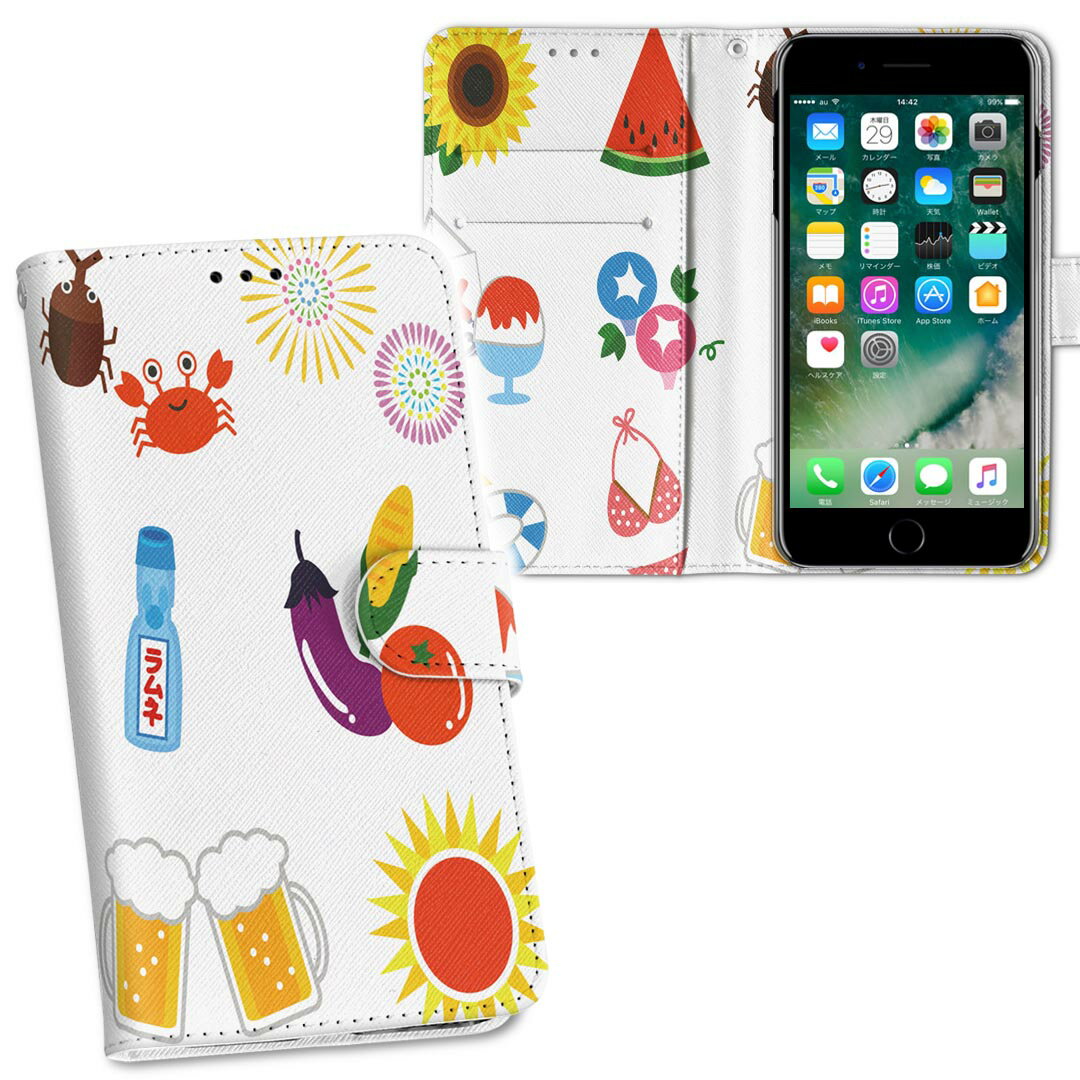 iPhone11 Pro Max 6.5インチ 専用 iphone11pronax アイフォン softbank docomo au 両面プリント 裏表 内側 内面 スマホ カバー レザー ケース 手帳タイプ フリップ ダイアリー 二つ折り 革 フルデザイン 014098 海 夏 花火