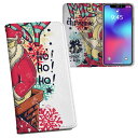 HW-01K HUAWEI P20 Pro ファーウェイ・ピートゥエンティ・プロ hw01k docomo ドコモ 両面プリント 裏表 内側 内面 スマホ カバー レザー ケース 手帳タイプ フリップ ダイアリー 二つ折り 革 フルデザイン 002703 クリスマス サンタ(2)