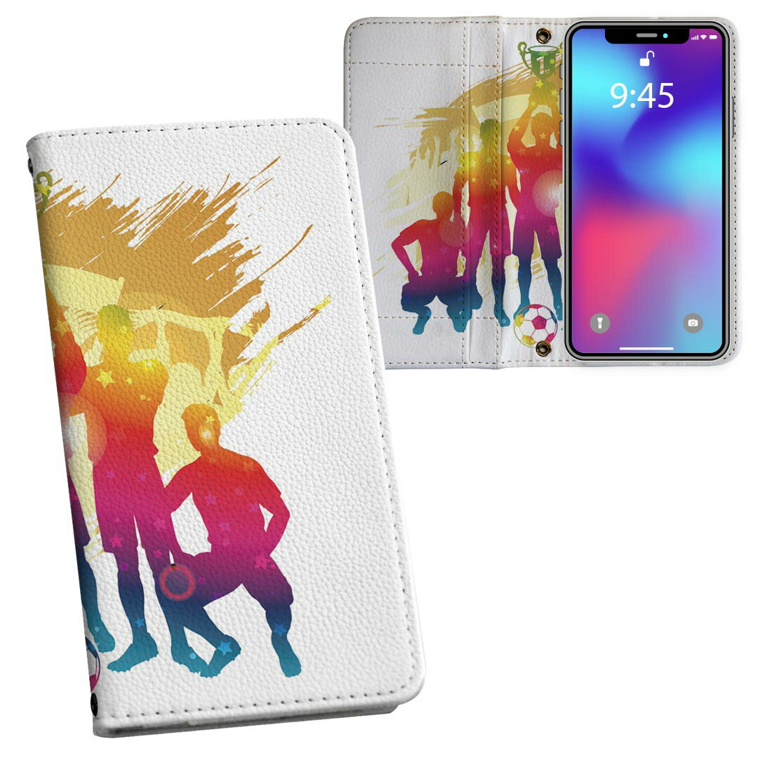 iPhone Air 用 内側プリント ケース カバー 手帳型 マグネット式 ピタッと閉まる レザーケース カード収納 ポケット 020052 スポーツ サッカー(2.0)