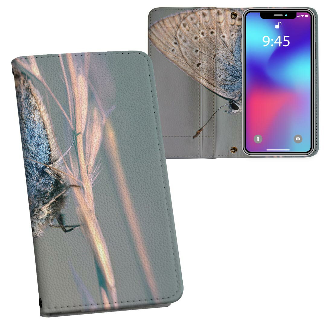 Google Pixel9a 用 両面プリント ケース カバー pixel9a 対応 ケース カバー 手帳型 マグネット式 ピタッと閉まる レザーケース カード収納 ポケット 023050 蝶々　花　写真(2.0)