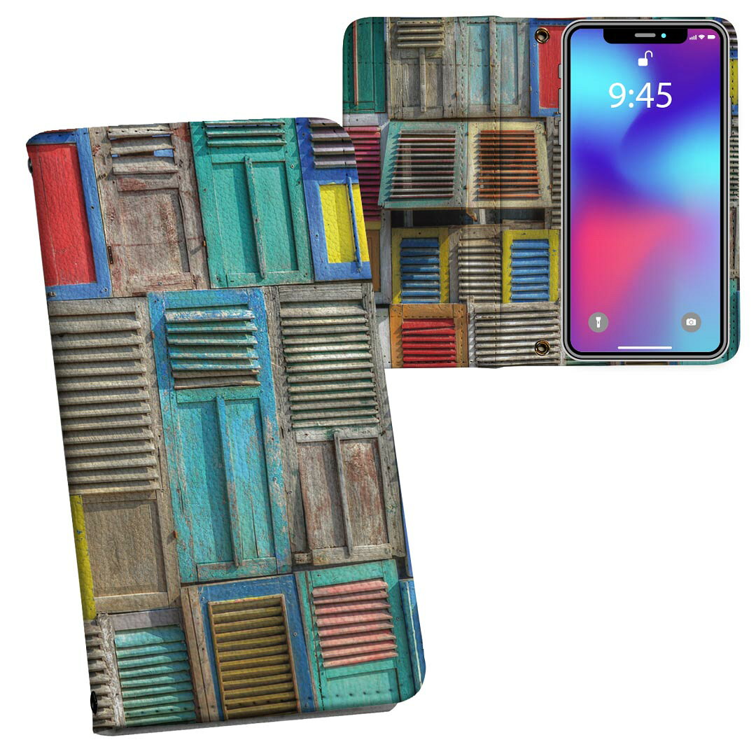 Mobile Phone Cases - Xperia 10 V 用 手帳型 内側プリント ケース カバー SO-52D / SOG11 / A302SO / XQ-DC44 共通対応 ケース カバー 手帳型 so52d マグネット式 ピタッと閉まる レザーケース カード収納 ポケット 023150 カラフル　窓　写真