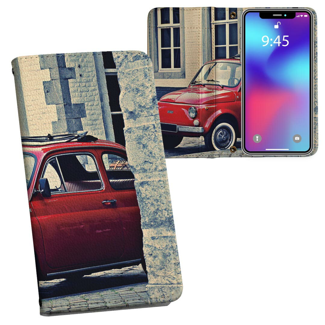 Galaxy S24 SC-51E / SCG25 / SM-S921 共通対応 内側プリント sc51e 対応 ケース カバー 手帳型 マグネット式 ピタッと閉まる レザーケース カード収納 ポケット 023276 車　風景