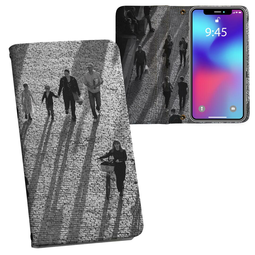 AQUOS R8 Pro 用 手帳型 内側プリント ケース カバー SH-51D / A301SH 共通対応 ケース カバー 手帳型 sh51d マグネット式 ピタッと閉まる レザーケース カード収納 ポケット 023670 写真　モノクロ　人物