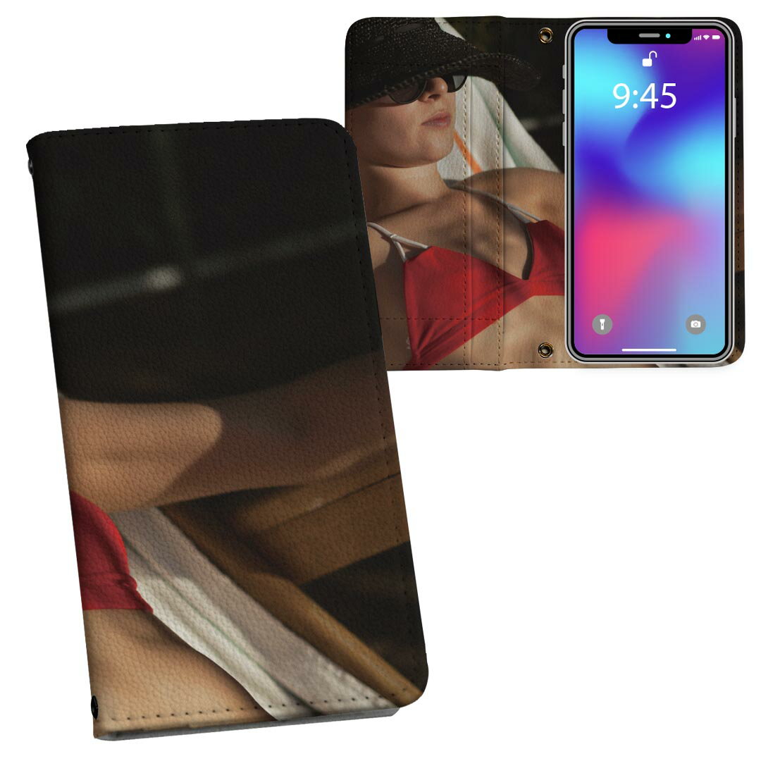 BASIO active3 KYG04 ベイシオ アクティブ3 用 内側プリント kyg04 対応 ケース カバー 手帳型 マグネット式 ピタッと閉まる レザーケース カード収納 ポケット 033864 女性 水着