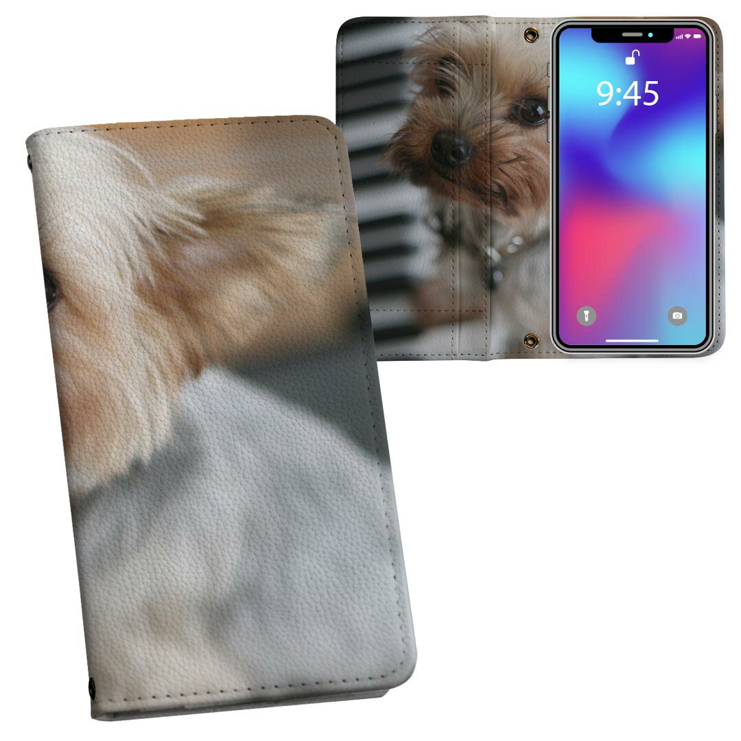 iphone XR iPhone 10r アイフォーン エックスアール テンアール iphonexr softbank docomo au 両面プリント 裏表 内側 内面 スマホ カバー ケース 手帳タイプ フリップ ダイアリー 二つ折り フルデザイン 004565 犬　写真　ピアノ