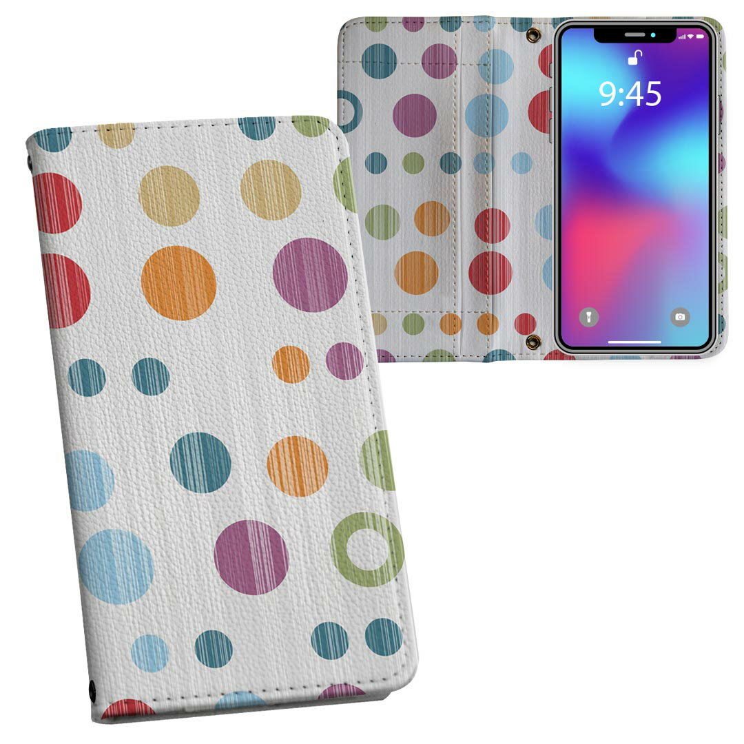 SO-01L Xperia XZ3 エクスペリア エックスゼットスリー docomo so01l ドコモ 手帳型 両面プリント 裏表 内側 内面 スマホ カバー レザー ケース 手帳タイプ フリップ ダイアリー 二つ折り 革 フルデザイン 006391 水玉 模様