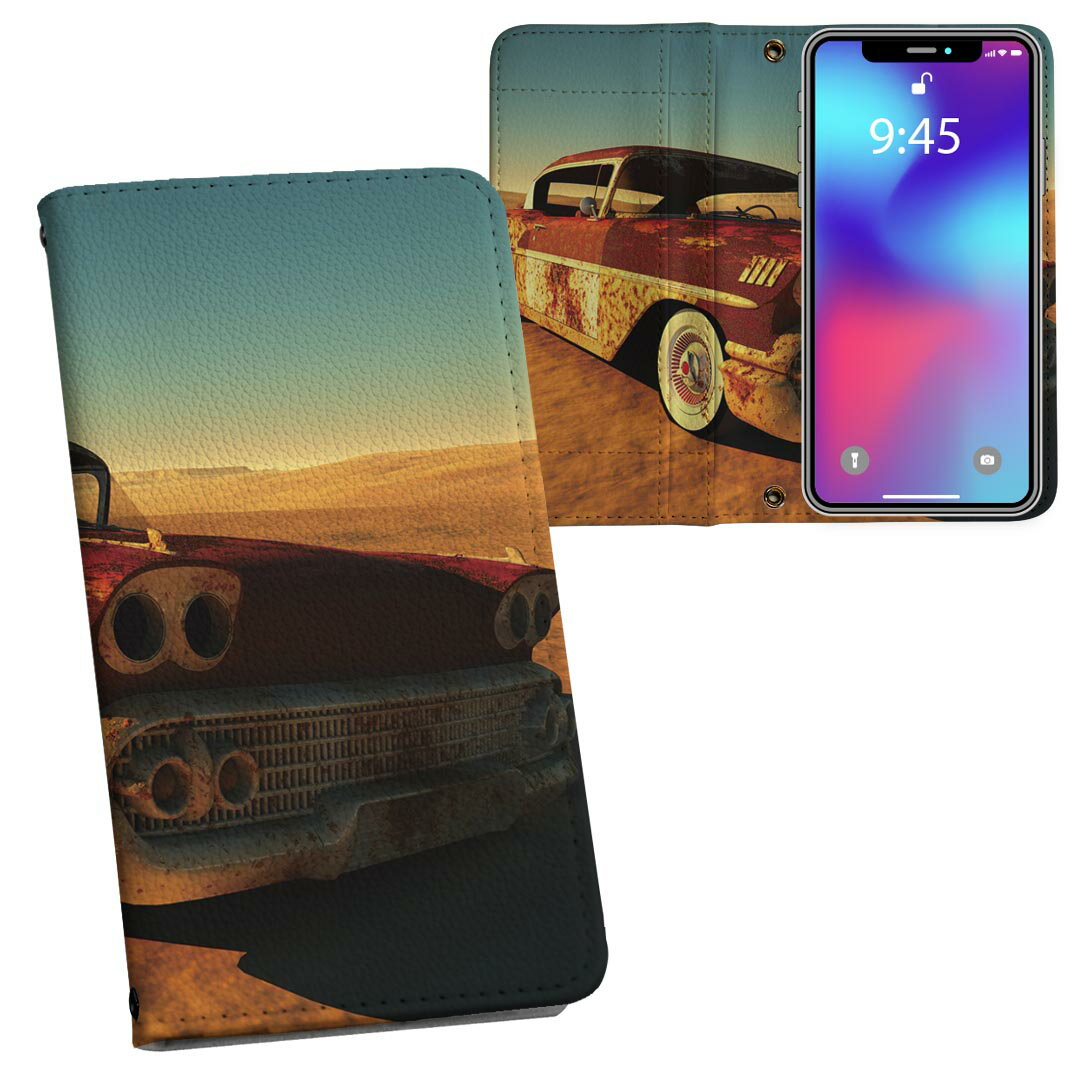 SH-02M AQUOS sense3 アクオス センススリー sh02m docomo ドコモ 両面プリント 裏表 内側 内面 スマホ カバー レザー ケース 手帳タイプ フリップ ダイアリー 二つ折り 革 フルデザイン 008265 写真　車　砂漠　空