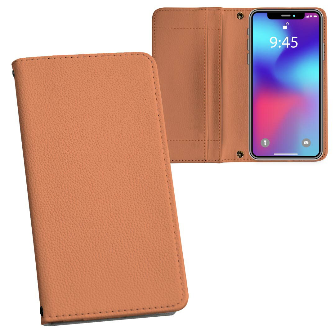 iPhone14 plus 6.7 インチ 専用 各キャリア iPhone14plus プラス 共通対応 内側プリント ケース カバー 手帳型 マグネット式 ピタッと閉まる レザーケース カード収納 ポケット 009000 シンプル　無地　オレンジ(2.0)