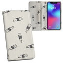 SC-02K Galaxy S9 ギャラクシー sc02k docomo ドコモ 両面プリント 裏表 内側 内面 スマホ カバー レザー ケース 手帳タイプ フリップ ダイアリー 二つ折り 革 フルデザイン 010700 飲み物 イラスト 白 黒(2)