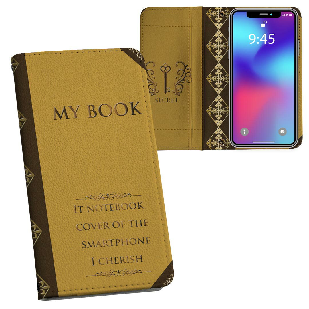 iPhone11 Pro 5.8インチ 専用 iphone11pro アイフォン softbank docomo au 両面プリント 裏表 内側 内面 スマホ カバー レザー ケース 手帳タイプ フリップ ダイアリー 二つ折り 革 フルデザイン 011338 本　英語　黄色
