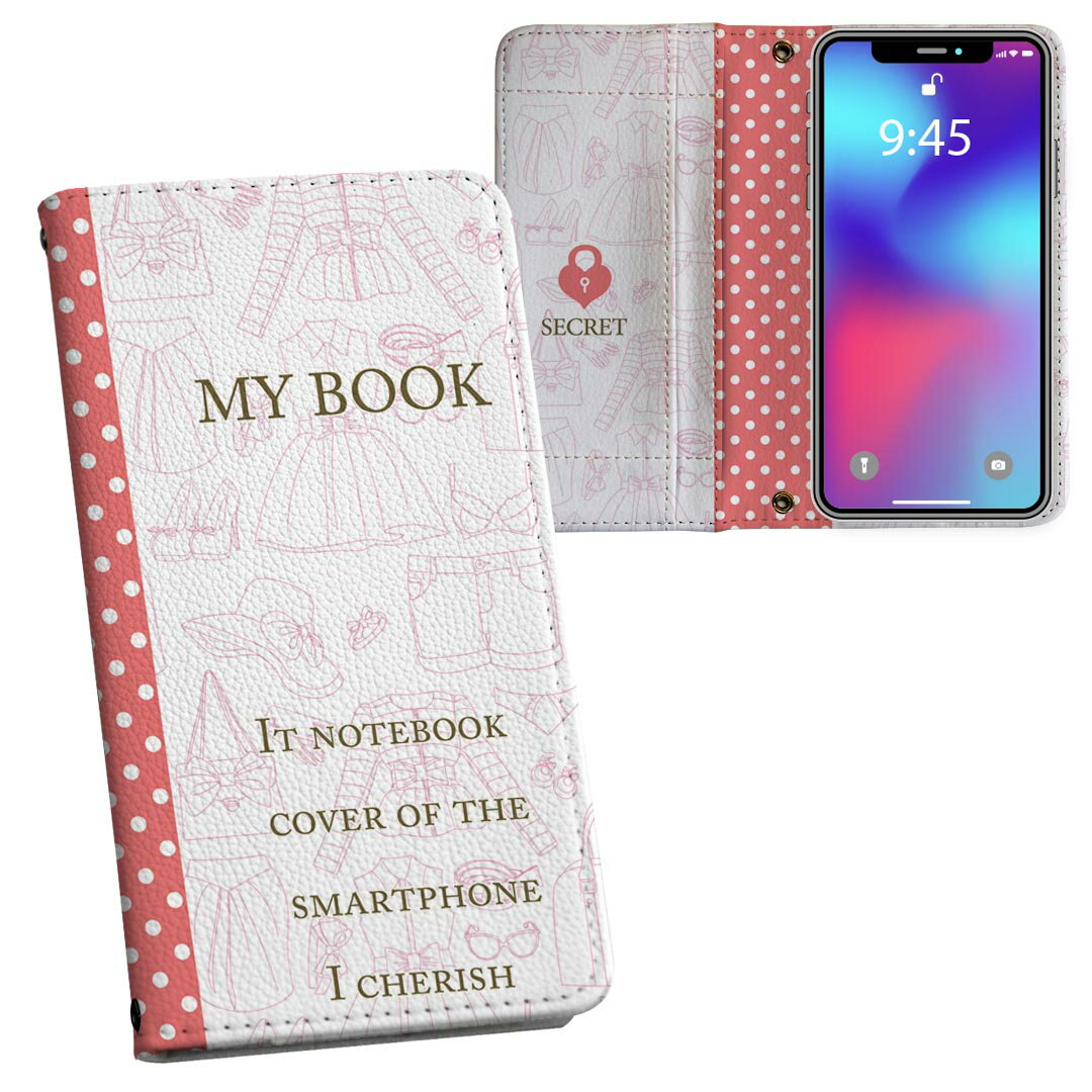 iPhone11 Pro 5.8インチ 専用 iphone11pro アイフォン softbank docomo au 両面プリント 裏表 内側 内面 スマホ カバー レザー ケース 手帳タイプ フリップ ダイアリー 二つ折り 革 フルデザイン 011343 本　英語　水玉