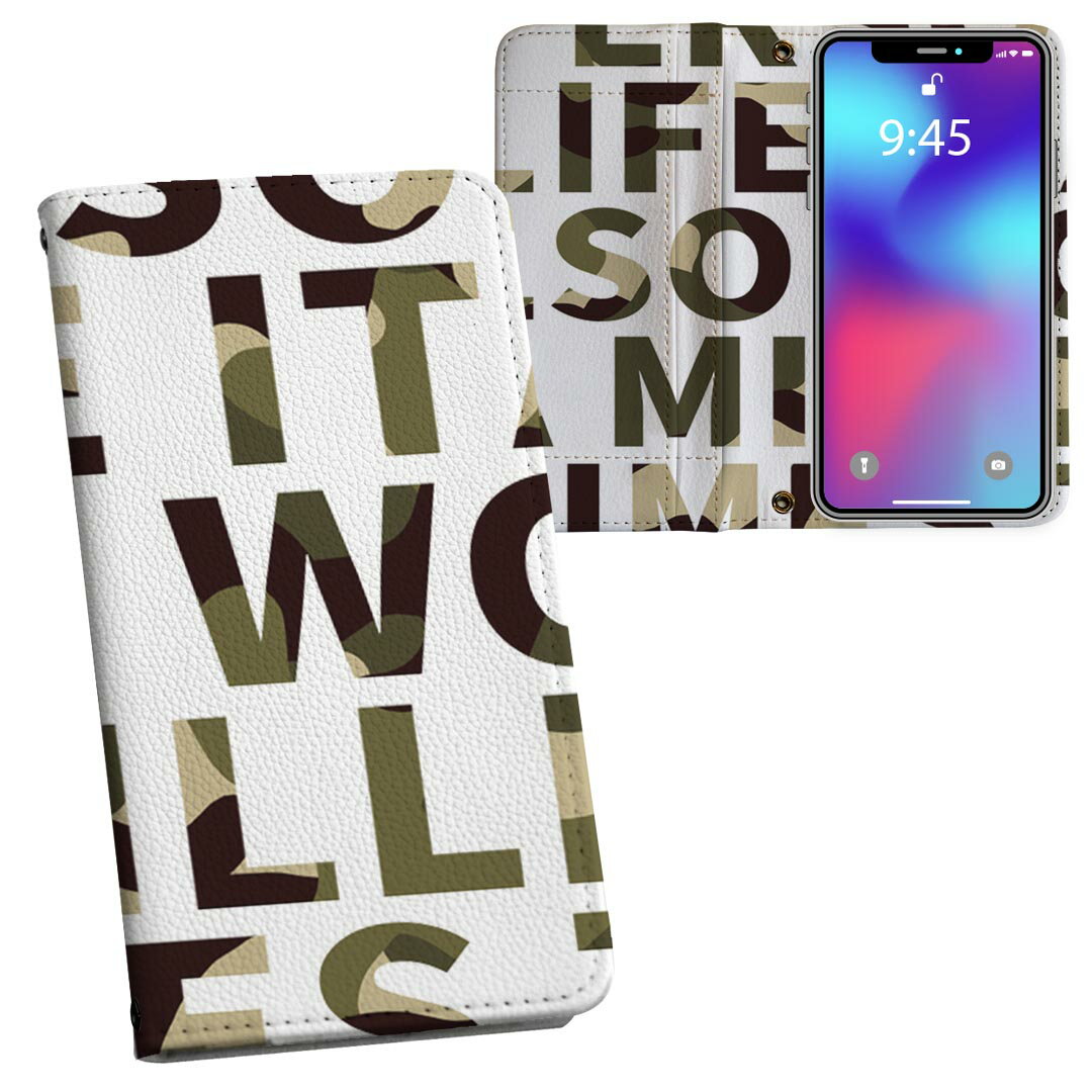 商品特徴・シームレスな両面フルデザイン、開いた時も内側のデザインが楽しめます・素材には高品質の人工革を貼った、しっかり厚みのあるタイプ・内側にはスマホを装着するケースが付属・機種専用のカメラホール仕様でケースを装着したままの撮影が可能・ワンセグや動画の視聴に便利な横置きスタンド機能・ICカードなどを2枚まで収納できるカードスロット＆ポケット付き・マグネットフリップで開け閉めカンタン注意事項商品画像はサンプルイメージですので、ご覧の環境によっては多少色味に違いを感じる場合がございます。イメージと違った、モニターと色味が異なるという理由での交換や返金はご対応出来かねます。カバーのみの販売で本体は付属しません。ケース装着のまま充電可能ですが、卓上ホルダでの充電は仕様上対象外となります。また、充電ケーブルの差し込み口の位置によっては外側カバーを開く必要があります。こちらは無地のレザーにデザインをプリントした商品で、デコなどの加工はございません。凹凸や光沢があるように見えたり布地や金属を素材にしたように見える商品もありますが、デザインの図版によるものです。撮影時にカバーが映り込む恐れがあるため、カメラ用の穴は若干大きめに開けています。カメラ穴の位置にわずかなズレが生じる場合がございます。また印刷時に微妙な画像のズレが生じる場合がございます。製作後、すぐに梱包・発送していますため、インク独特の匂いが残る場合があります。こちらは自然と薄まりますが、気になる方は風通しの良い場所で数日保管してください。ご注文後に1点1点制作する受注生産品のため、不良品以外のご返品や交換は固くお断り致します。機種の選択間違いも保証対象外となりますため、ご注文の際は必ず機種をご確認下さい。発送について完全受注生産のハンドメイド商品となりますので、既製品と比べて発送までお時間を頂いています。 基本的に決済確認後、通常で3営業日程度、最大で10営業日程度での発送となります。繁忙期や休業日明けの場合はさらに時間がかかる場合があります。 その際には別途メールにてご連絡致します。メール便の場合、発送日から到着までに2?4日ほどかかる場合が多く、紛失などの保障もご対応できかねます。あらかじめご了承下さい。