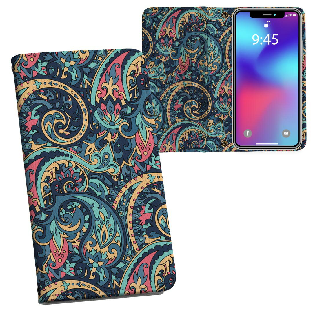 商品特徴・シームレスな両面フルデザイン、開いた時も内側のデザインが楽しめます・素材には高品質の人工革を貼った、しっかり厚みのあるタイプ・内側にはスマホを装着するケースが付属・機種専用のカメラホール仕様でケースを装着したままの撮影が可能・ワンセグや動画の視聴に便利な横置きスタンド機能・ICカードなどを2枚まで収納できるカードスロット＆ポケット付き・マグネットフリップで開け閉めカンタン注意事項商品画像はサンプルイメージですので、ご覧の環境によっては多少色味に違いを感じる場合がございます。イメージと違った、モニターと色味が異なるという理由での交換や返金はご対応出来かねます。カバーのみの販売で本体は付属しません。ケース装着のまま充電可能ですが、卓上ホルダでの充電は仕様上対象外となります。また、充電ケーブルの差し込み口の位置によっては外側カバーを開く必要があります。こちらは無地のレザーにデザインをプリントした商品で、デコなどの加工はございません。凹凸や光沢があるように見えたり布地や金属を素材にしたように見える商品もありますが、デザインの図版によるものです。撮影時にカバーが映り込む恐れがあるため、カメラ用の穴は若干大きめに開けています。カメラ穴の位置にわずかなズレが生じる場合がございます。また印刷時に微妙な画像のズレが生じる場合がございます。製作後、すぐに梱包・発送していますため、インク独特の匂いが残る場合があります。こちらは自然と薄まりますが、気になる方は風通しの良い場所で数日保管してください。ご注文後に1点1点制作する受注生産品のため、不良品以外のご返品や交換は固くお断り致します。機種の選択間違いも保証対象外となりますため、ご注文の際は必ず機種をご確認下さい。発送について完全受注生産のハンドメイド商品となりますので、既製品と比べて発送までお時間を頂いています。 基本的に決済確認後、通常で3営業日程度、最大で10営業日程度での発送となります。繁忙期や休業日明けの場合はさらに時間がかかる場合があります。 その際には別途メールにてご連絡致します。メール便の場合、発送日から到着までに2?4日ほどかかる場合が多く、紛失などの保障もご対応できかねます。あらかじめご了承下さい。