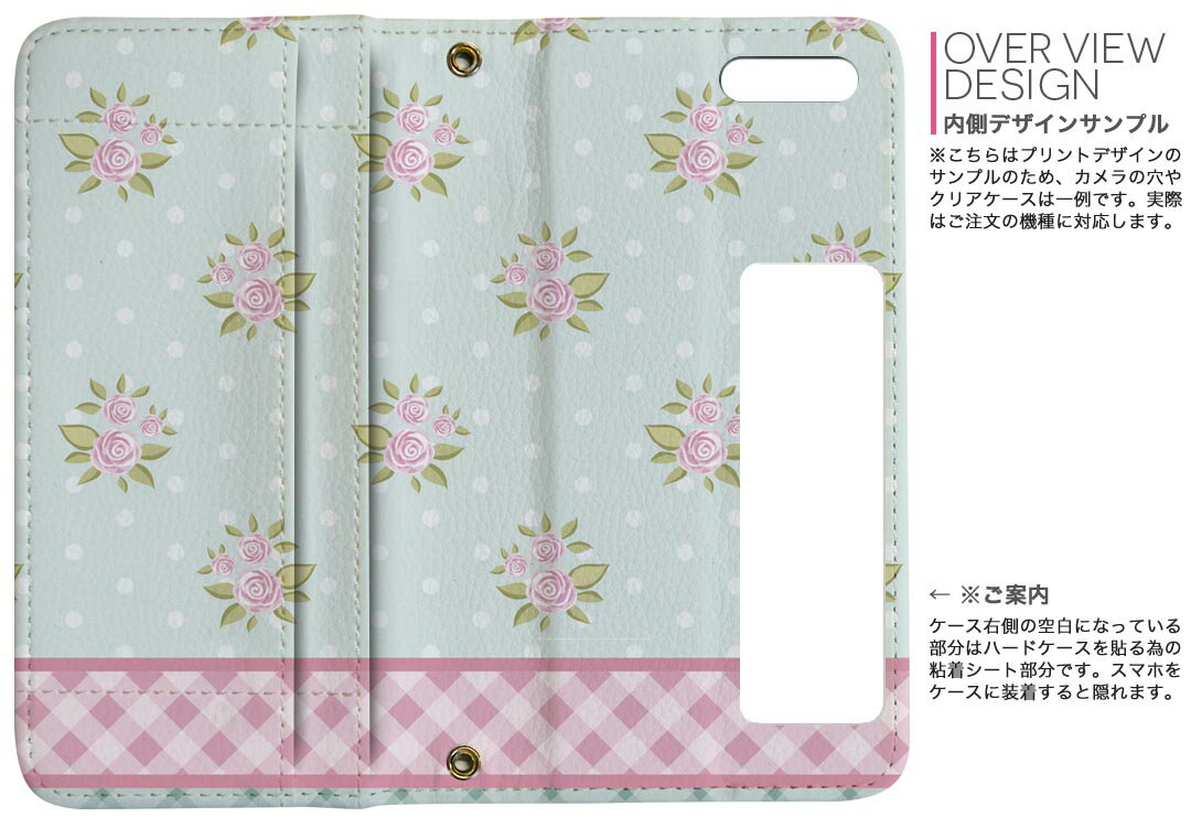 SC-02M Galaxy A20 ギャラクシー エートゥエンティ sc02m docomo ドコモ 両面プリント 裏表 内側 内面 スマホ カバー レザー ケース 手帳タイプ フリップ ダイアリー 二つ折り 革 フルデザイン 011044 花　チェック　水玉