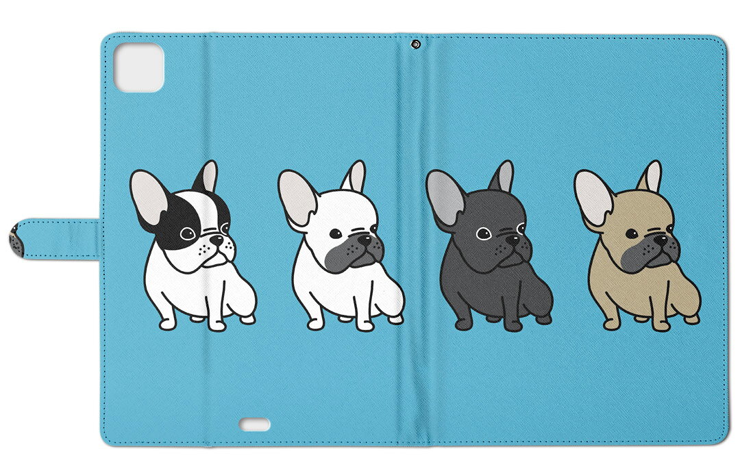 iPad Pro 11 1/2/3世代 iPad 7/8/9世代 iPad Air 4世代 iPad mini 1/2/3/4/5 世代 対応 ケース カバー 手帳型 手帳タイプ 016446 犬 イラスト 動物