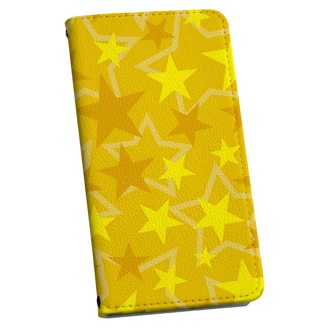802SO Xperia 1 エクスペリア ワン softbank ソフトバンク 802so 手帳型 スマホ カバー カバー レザー ケース 手帳タイプ フリップ ダイアリー 二つ折り 革 000476 星　スター　黄色のサムネイル