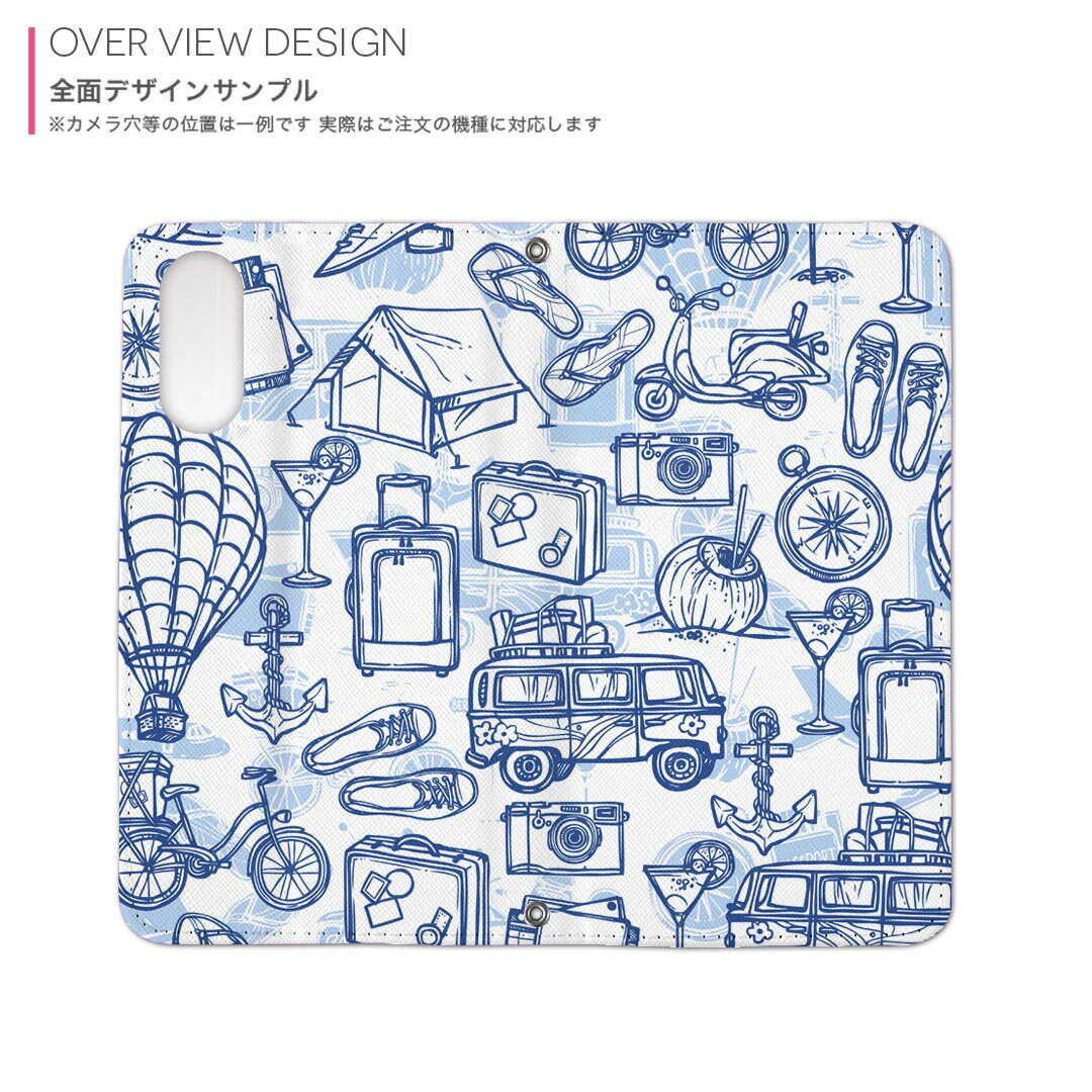 Pixel 3 Google pixel3 グーグル ピクセル3 simfree SIMフリー 手帳型 両面プリント 裏表 内側 内面 スマホ カバー レザー ケース 手帳タイプ フリップ ダイアリー 二つ折り 革 フルデザイン 008550 家　イラスト　青　ブルー　旅行　模様