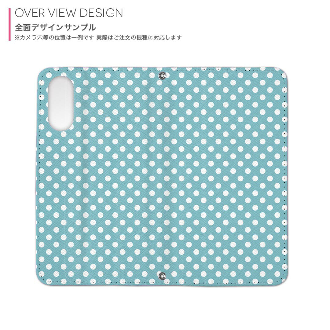 SO-03L Xperia 1 エクスペリア ワン docomo ドコモ so03l 手帳型 スマホ カバー カバー レザー ケース 手帳タイプ フリップ ダイアリー 二つ折り 革 009082 シンプル　水玉　ドット　青