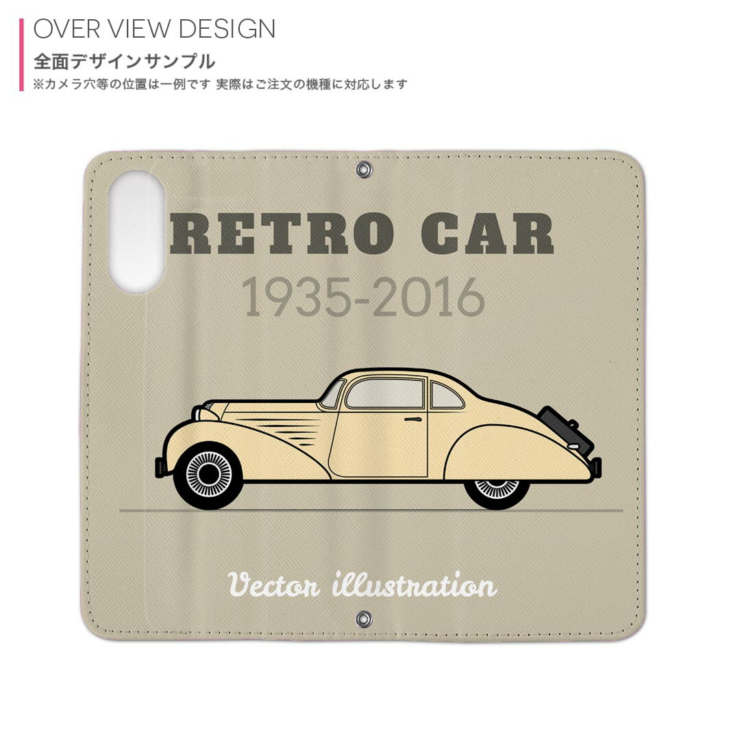 AQUOS zero5G basic 専用 ケース カバー 手帳 AU AQUOS zero5G DX SHG02 用 スマコレ igcase 手帳型 レザー 手帳タイプ 革 スマホケース スマホカバー 011257 車　乗り物　レトロ