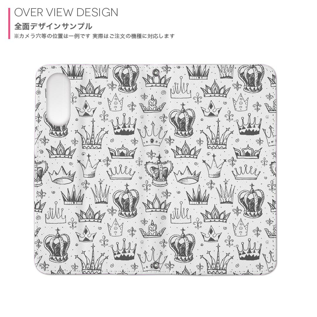 iphone7plus iphone 7 plus 7plus softbank ソフトバンク 両面プリント 裏表 内側 内面 スマホ カバー レザー ケース 手帳タイプ フリップ ダイアリー 二つ折り 革 フルデザイン 011314 王冠　ビンテージ　レトロ