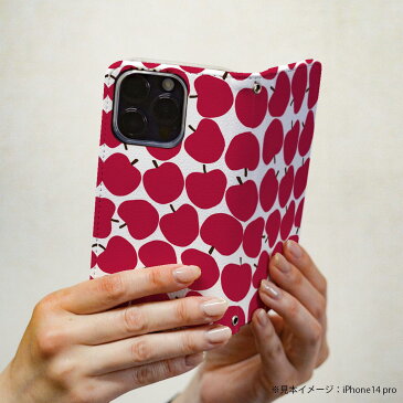 F-01F ARROWS NX アローズ f01f docomo ドコモ 手帳型 スマホ カバー レザー ケース 手帳タイプ フリップ ダイアリー 二つ折り 革 りんご 赤 果物 011247