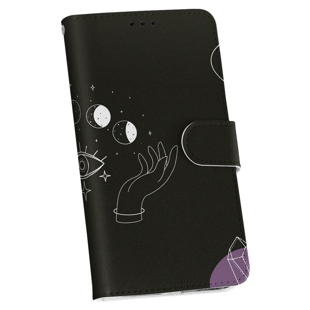 Galaxy A22 5G SC-56B 専用 ケース カバー 手帳 SC56B 手帳型 レザー 手帳タイプ 革 スマホケース スマホカバー 024006 宇宙　星 月　満ち欠け