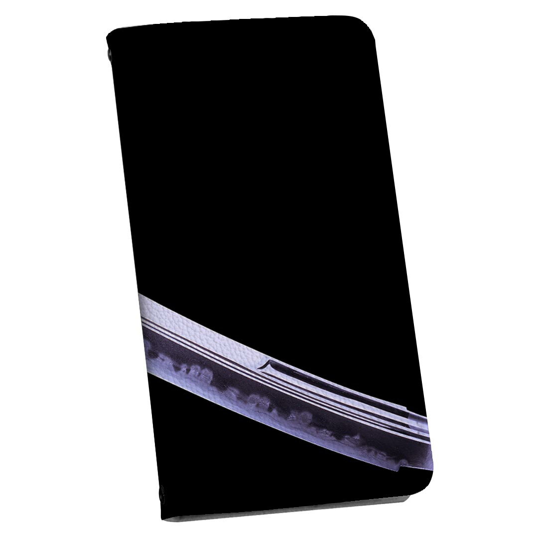 ZenFone Go ZB551KL simfree SIMフリー 手帳型 スマホ カバー レザー ケース 手帳タイプ フリップ ダイアリー 二つ折り 革 日本語・和柄 シンプル　黒 004528(2.0)