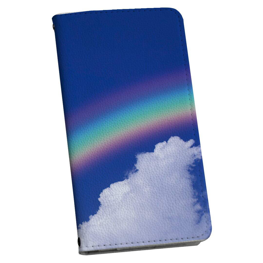 iPod touch 7(2019)/6(2015) アイポッドタッチ 第7世代 第6世代 ケース カバー スマホケース スマホカバー 手帳型 手帳タイプ 革 igcase 004717 写真・風景 空　虹　写真