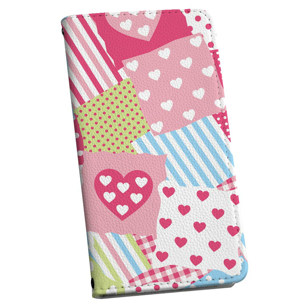 iPhone11 Pro Max 6.5インチ 専用 手帳型ケース docomo ドコモ スマホ カバー カバー レザー ケース 手帳タイプ フリップ ダイアリー 二つ折り 革 005177 ラブリー ハート　ドット　縞模様　チェック