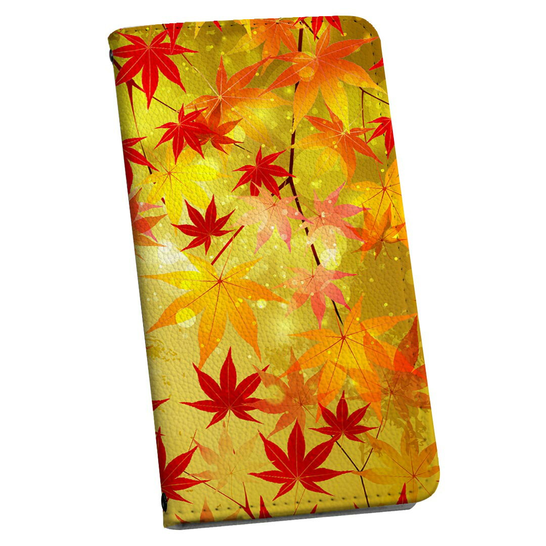 SH-03G AQUOS ZETA アクオスフォン ゼータ sh03g docomo ドコモ 手帳型 スマホ カバー レザー ケース 手帳タイプ フリップ ダイアリー 二つ折り 革 005455 和風　和柄　紅葉