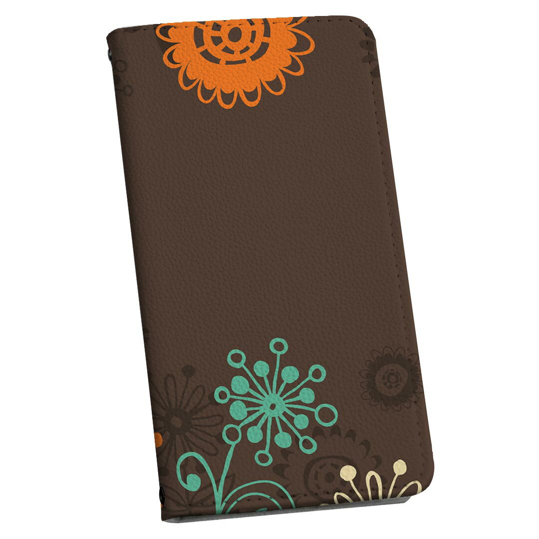 SHV35 AQUOS U アクオス ユー shv35 au エーユー 手帳型 スマホ カバー レザー ケース 手帳タイプ フリップ ダイアリー 二つ折り 革 006071 花　フラワー　イラスト