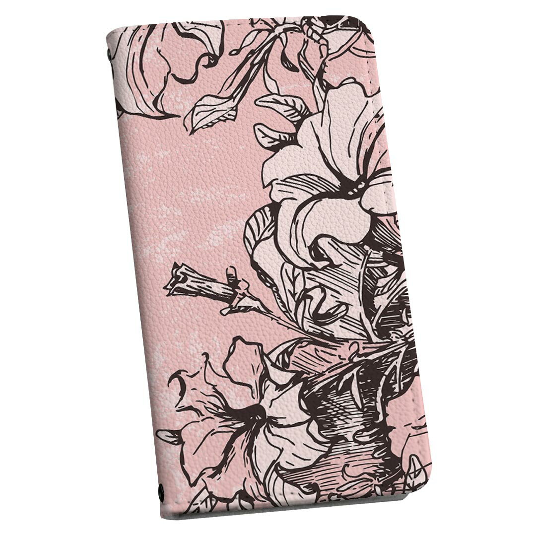 Mobile Phone Cases - URBANO V02 アルバーノ urbanov02 au エーユー 手帳型 スマホ カバー カバー レザー ケース 手帳タイプ フリップ ダイアリー 二つ折り 革 006321 花　フラワー　ピンク