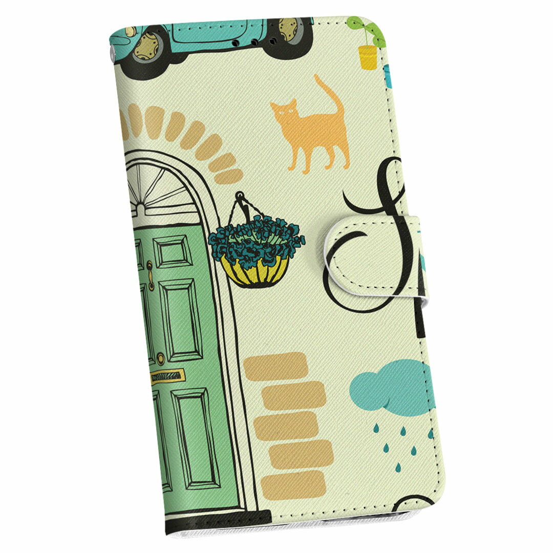 SCV39 Galaxy S9+ ギャラクシー エスナインプラス au エーユー scv39 手帳型 スマホ カバー カバー レザー ケース 手帳タイプ フリップ ダイアリー 二つ折り 革 006356 イラスト　車　ドア