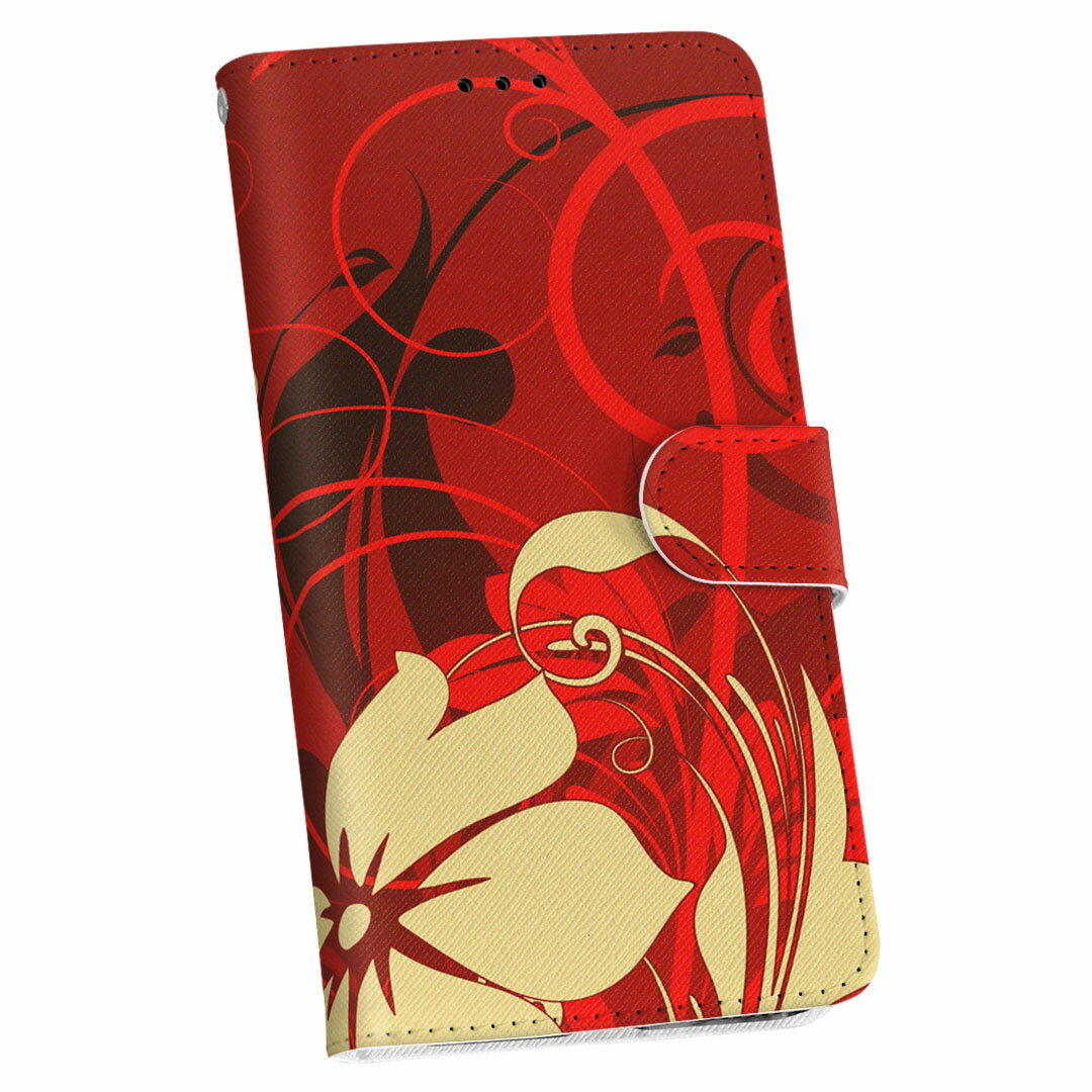 SOV40 Xperia 1 エクスペリア ワン au エーユー sov40 手帳型 スマホ カバー カバー レザー ケース 手帳タイプ フリップ ダイアリー 二つ折り 革 007606 花　フラワー　赤　レッド(2.0)