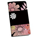 Xperia XZ2 Compact SO-05K エクスペリア so05k スマホケース スマホカバー ケース カバー 手帳型 手帳タイプ 革 igcase 007759 フラワー 花 フラワー 黒 ブラック(2)